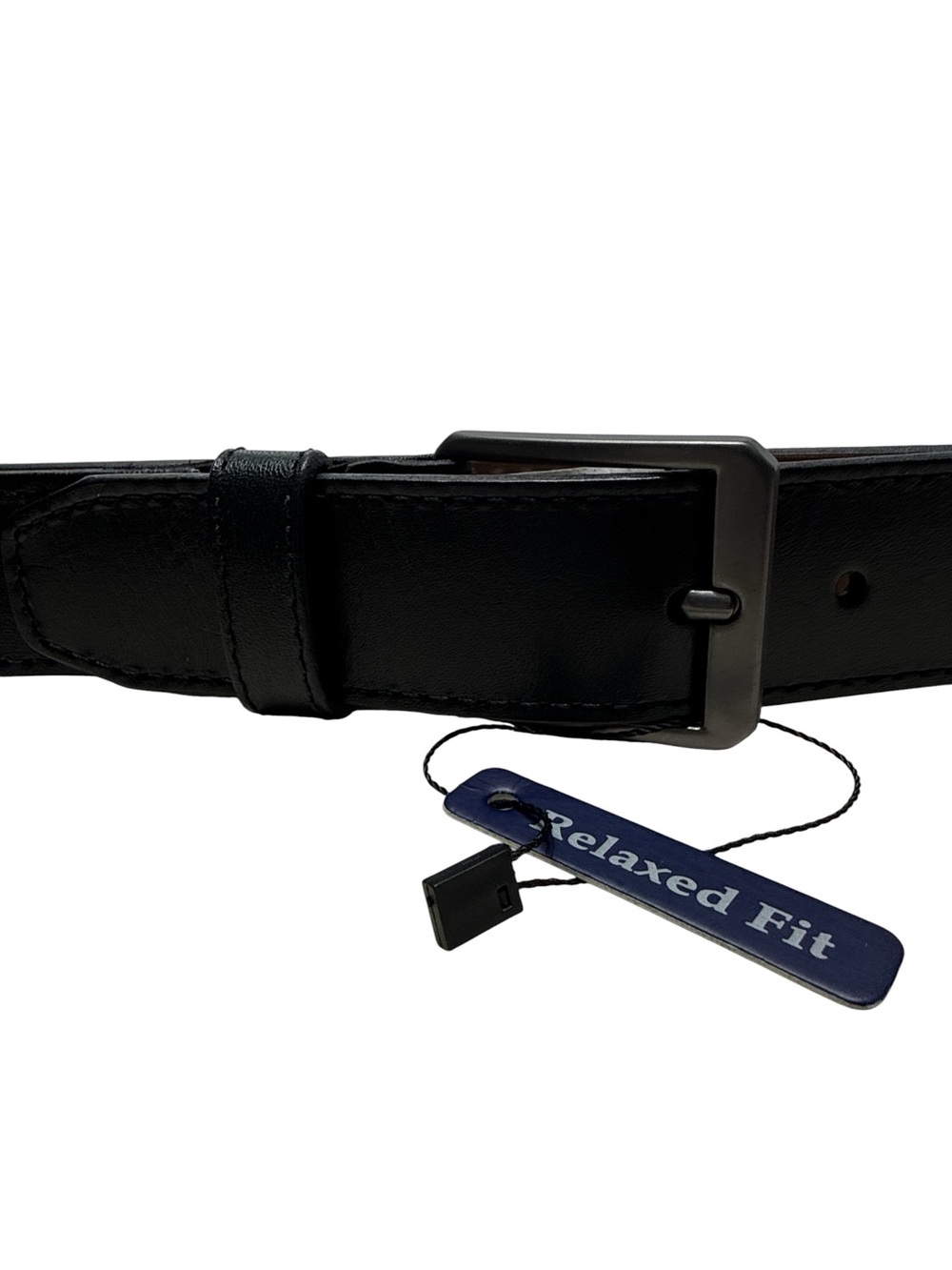 ❤️🎁Flag Ltd Relaxed Fit Men’s Black Leather Belt with Matte Silver Buckle